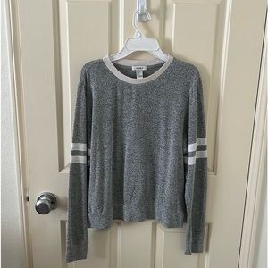Gray Long Sleeve with White Stripes